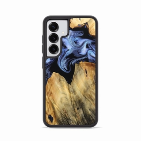 Shock Absorbing Scratch Protection Galaxy S25 Wood Phone Case - Charity (Blue, 764561)