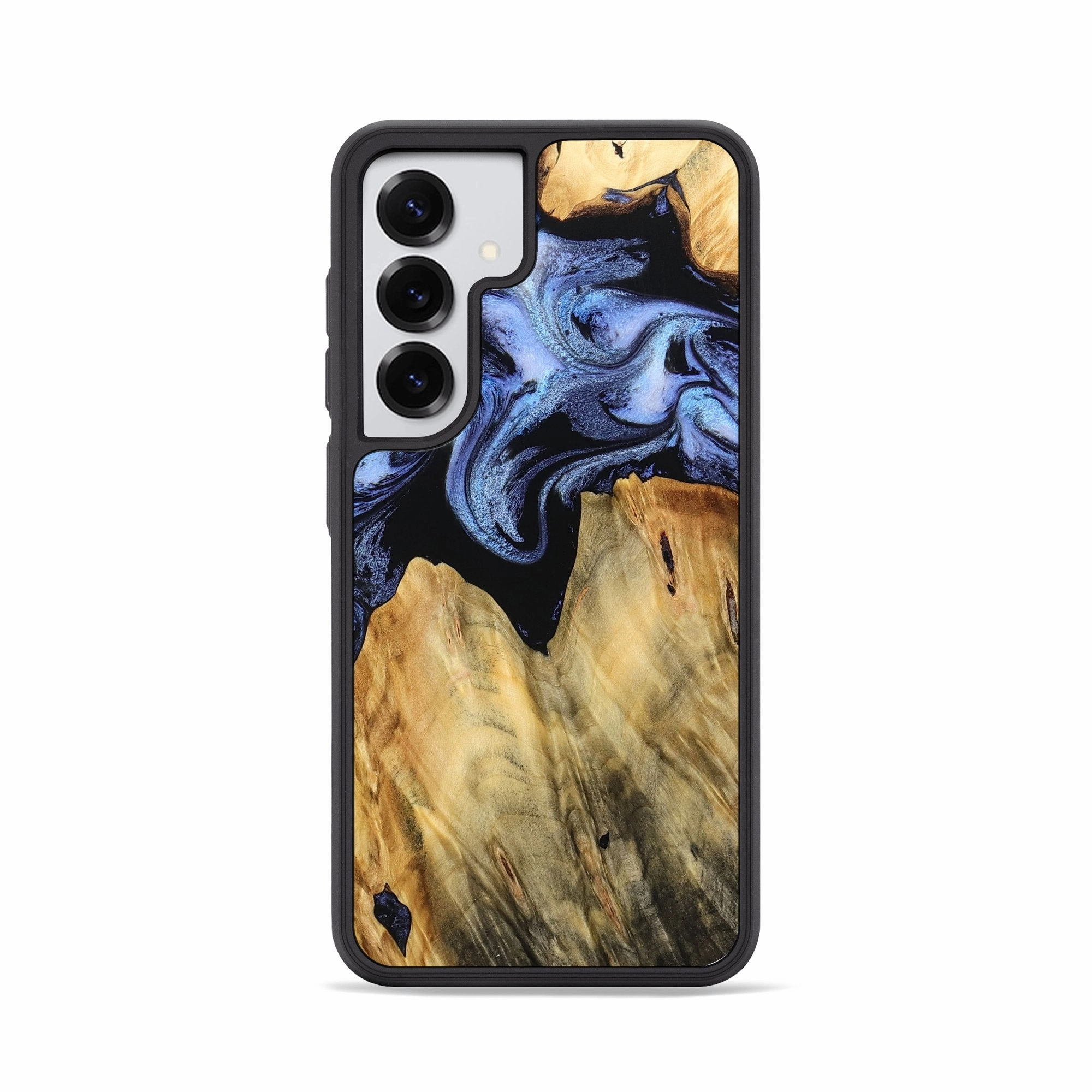 Shock Absorbing Scratch Protection Galaxy S25 Wood Phone Case - Charity (Blue, 764561)