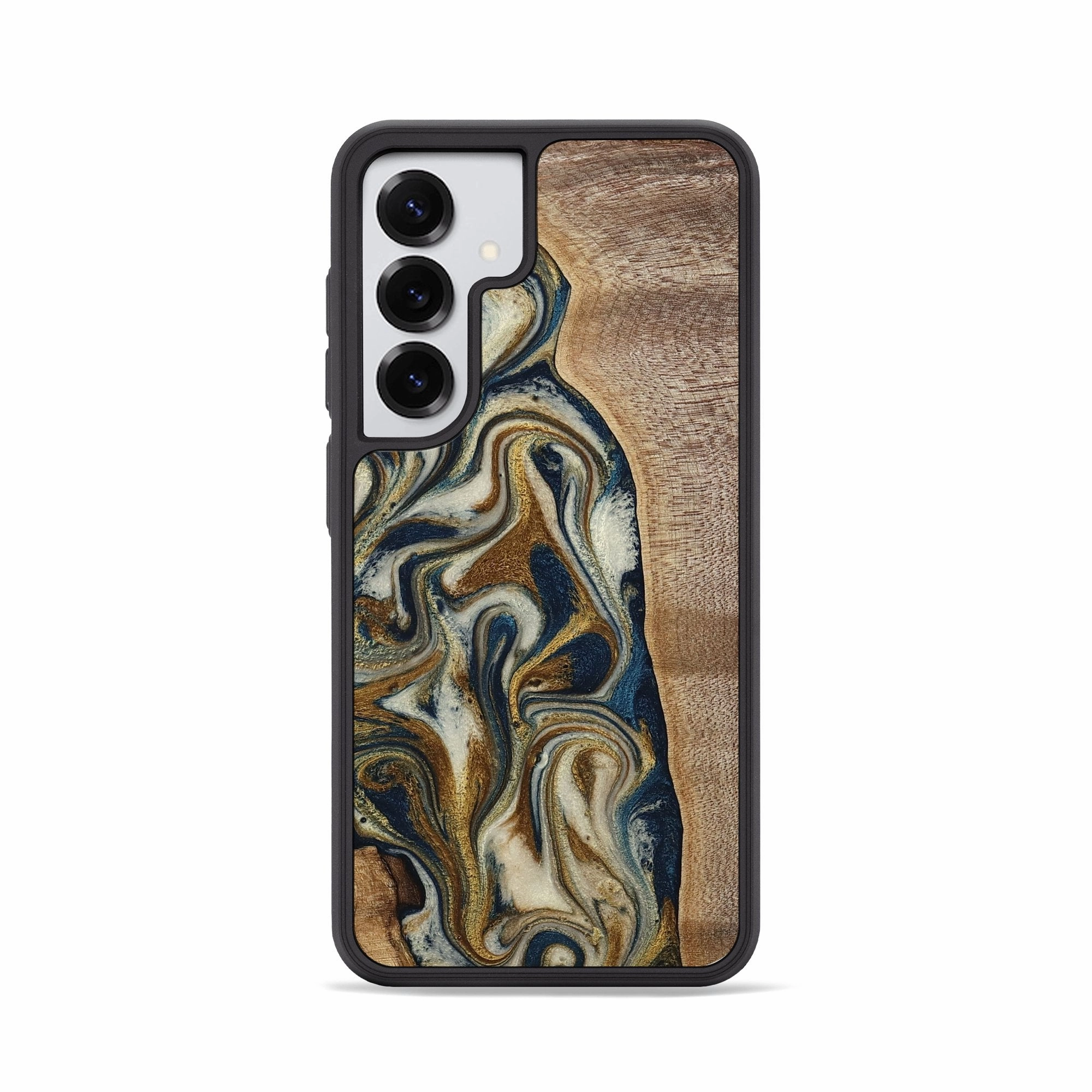 Protective Cover Galaxy S25 Wood Phone Case - Cherry (Teal & Gold, 772158)