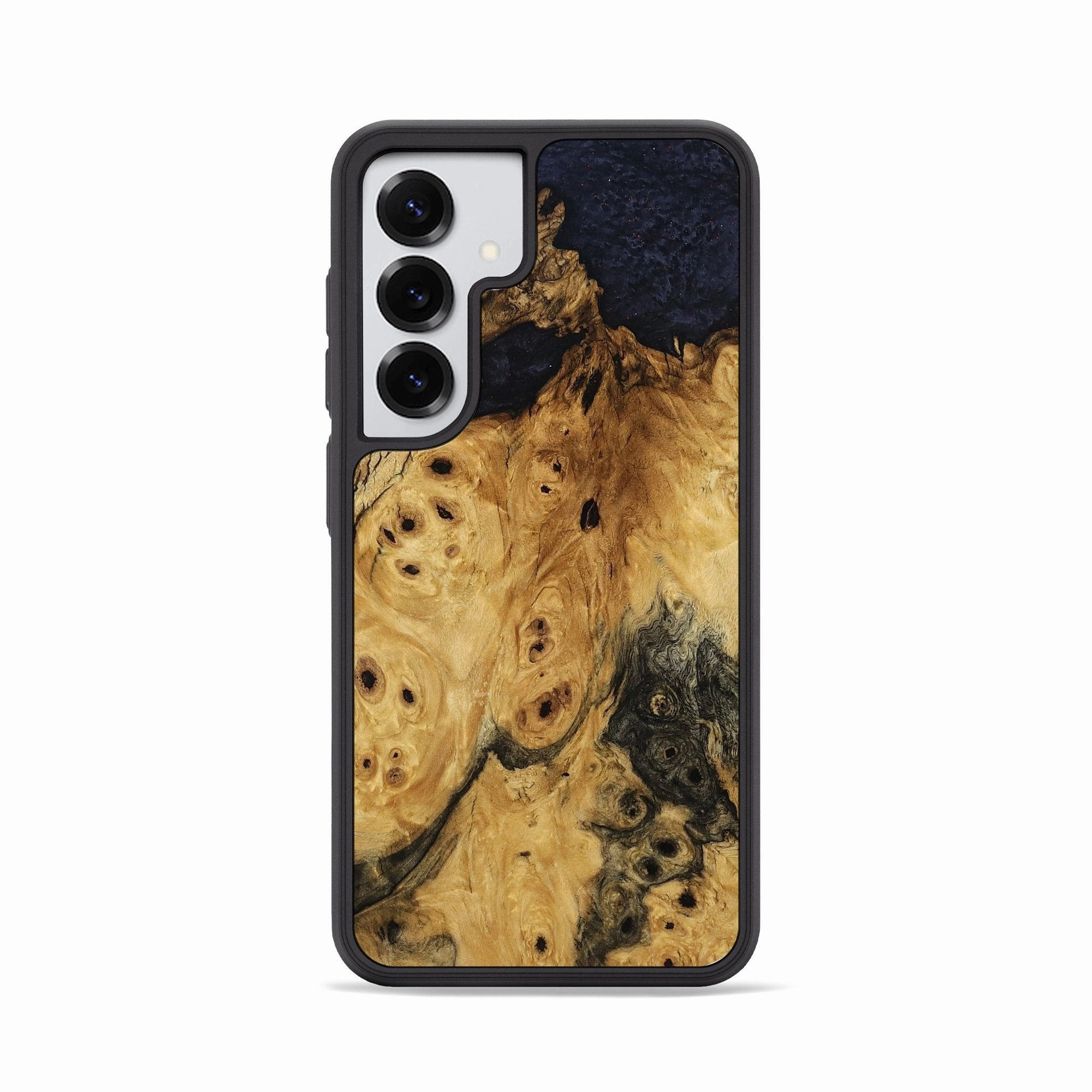 Galaxy S25 Wood Phone Case - Cheryle (Wood Burl, 780693) Anti Fingerprint Coating Raised Edges