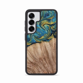 Smooth Touch Galaxy S25 Wood Phone Case - Ciera (Teal & Gold, 780169)