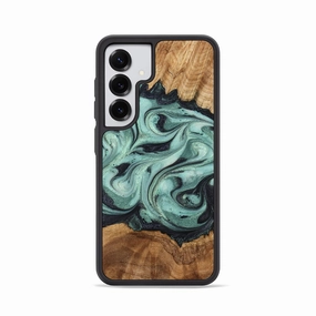 Galaxy S25 Wood Phone Case - Clarice (Green, 778357) Shatterproof Glass