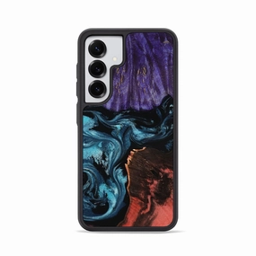 Shock Absorption Galaxy S25 Wood Phone Case - Colter (Blue, 781788)