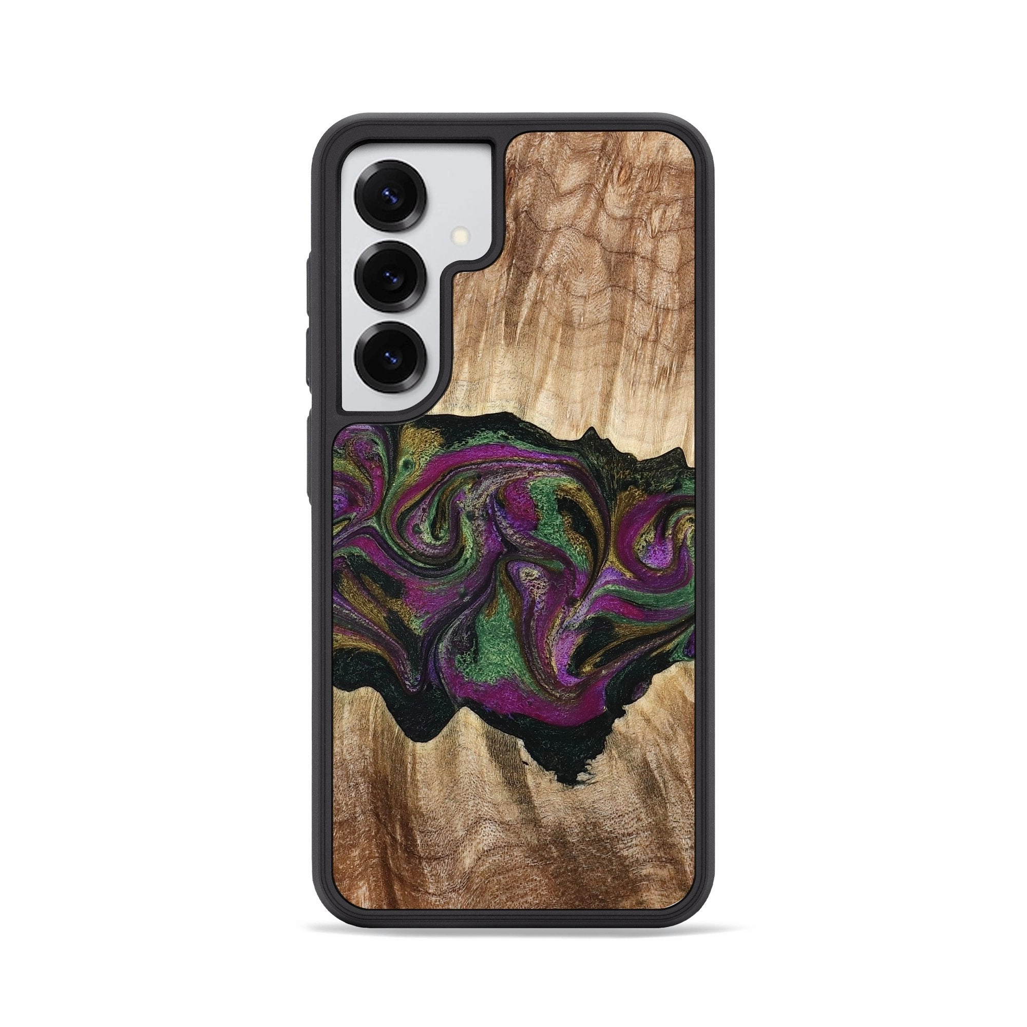 Galaxy S25 Wood Phone Case - Corey (Purple, 776197) Anti Finger Grease Anti Shock Screen