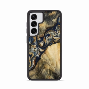 Galaxy S25 Wood Phone Case - Curt (Teal & Gold, 781339) Anti Finger Mark Film