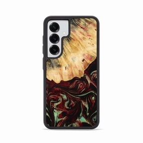 Anti Dust Film Case Friendly Glass Galaxy S25 Wood Phone Case - Daquan (Red, 775686)