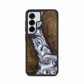 Galaxy S25 Wood Phone Case - Dara (Black & White, 781356) Raised Edges High Transparency