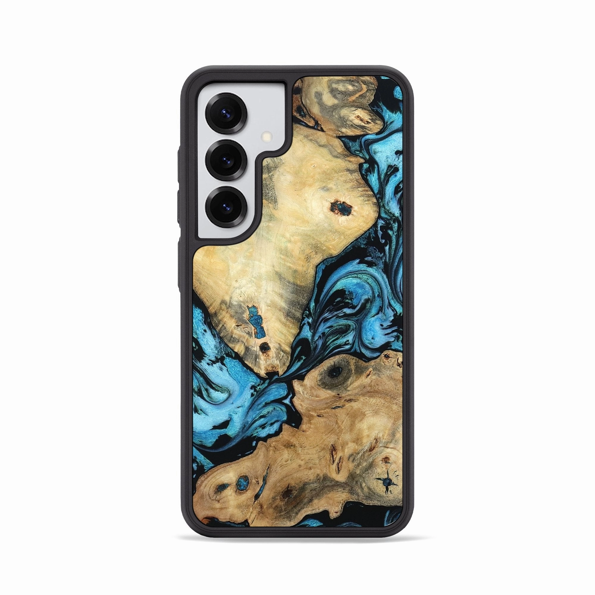 Anti Finger Smudge Impact Protection Galaxy S25 Wood Phone Case - Darcie (Blue, 781779)