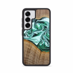 Shock Absorbing Galaxy S25 Wood Phone Case - Daren (Green, 772122)