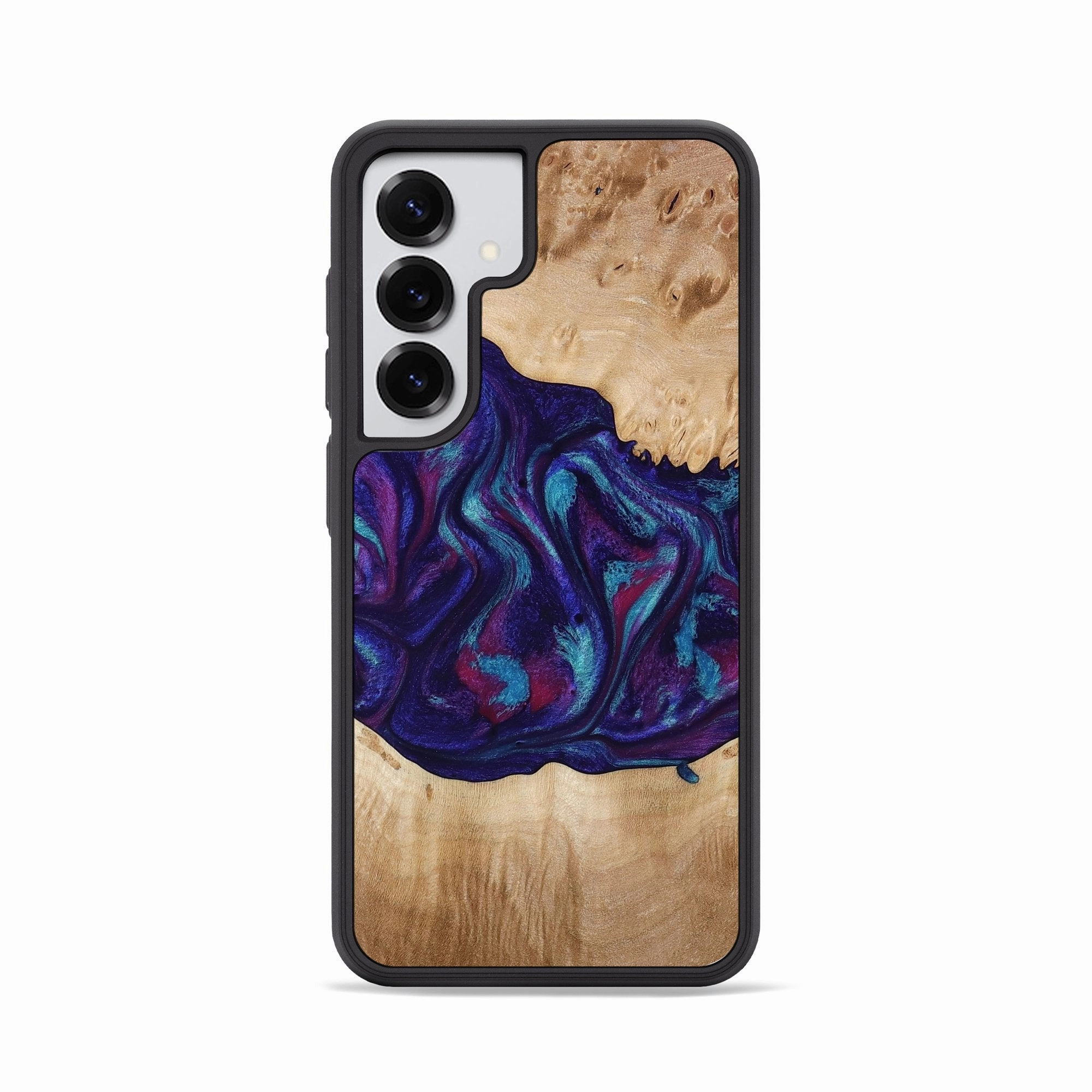 Anti Glare Film Screen Defense Galaxy S25 Wood Phone Case - Devante (Purple, 773347)