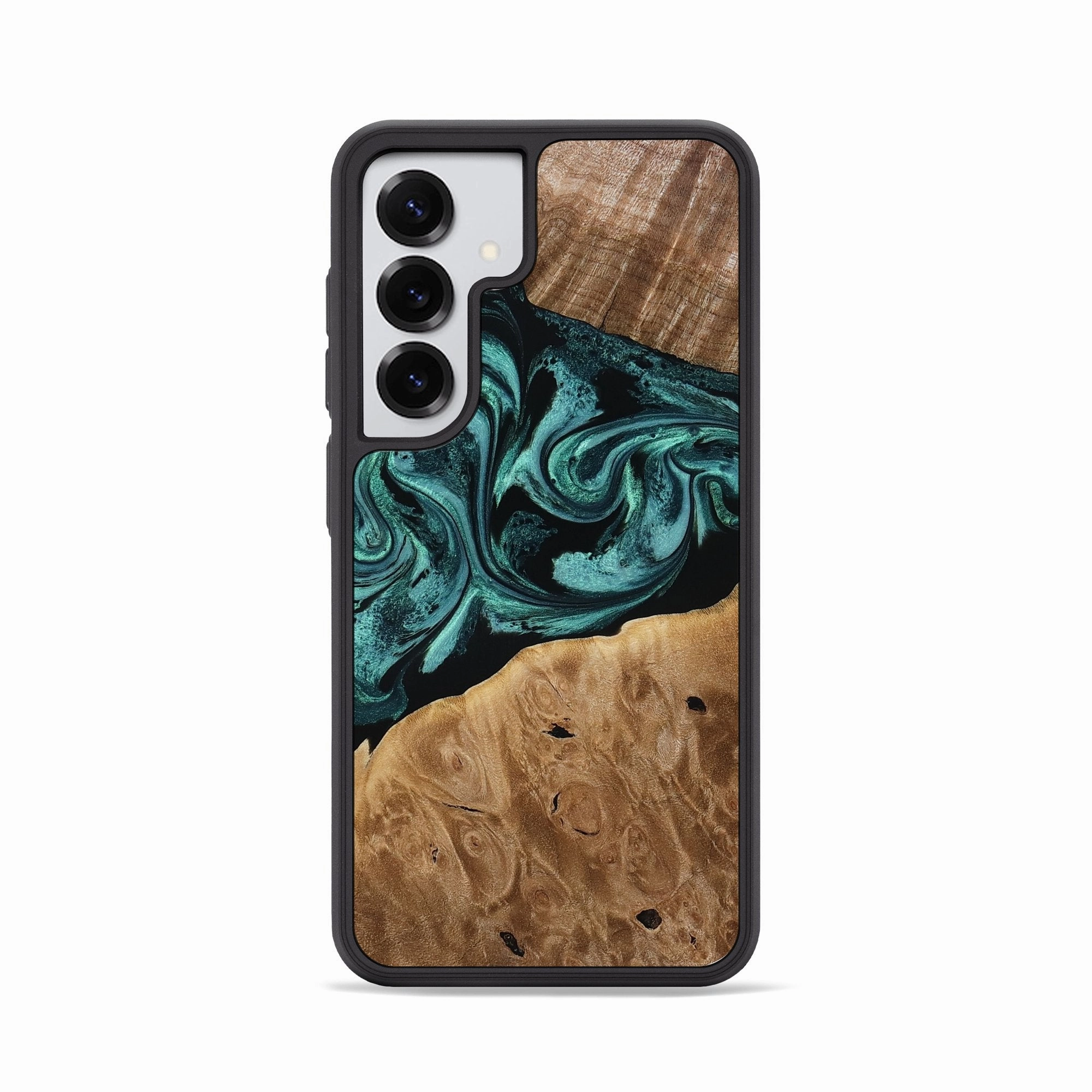 Galaxy S25 Wood Phone Case - Dewitt (Green, 780543) Anti Fingerprint Screen