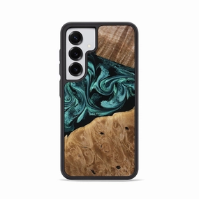 Galaxy S25 Wood Phone Case - Dewitt (Green, 780543) Anti Fingerprint Screen