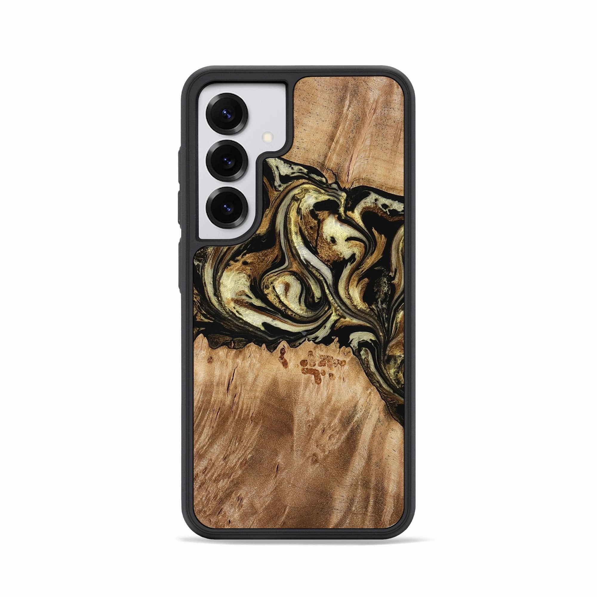 Galaxy S25 Wood Phone Case - Earnest (Black & White, 772056) Bubble Free Screen Anti Scratch Screen