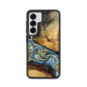 Galaxy S25 Wood Phone Case - Eldred (Teal & Gold, 778292) Anti Shock Film