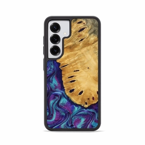 Crystal Clear Galaxy S25 Wood Phone Case - Elias (Purple, 773341)