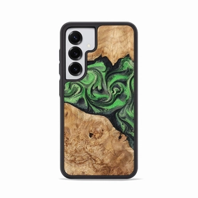 Galaxy S25 Wood Phone Case - Eliel (Green, 777772) Crystal Clear