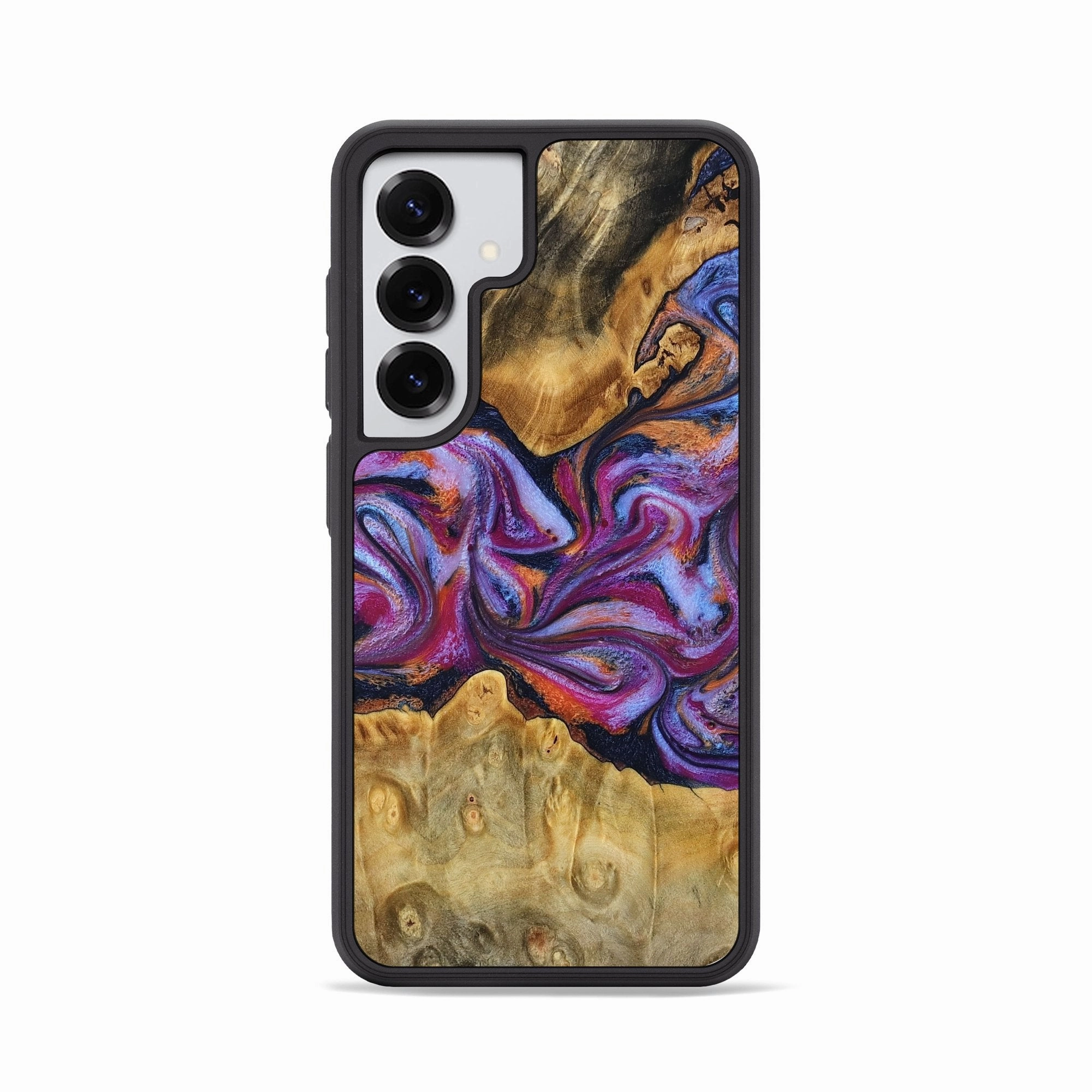 Galaxy S25 Wood Phone Case - Elma (Blue, 780057) Anti Finger Stain Bubble Free