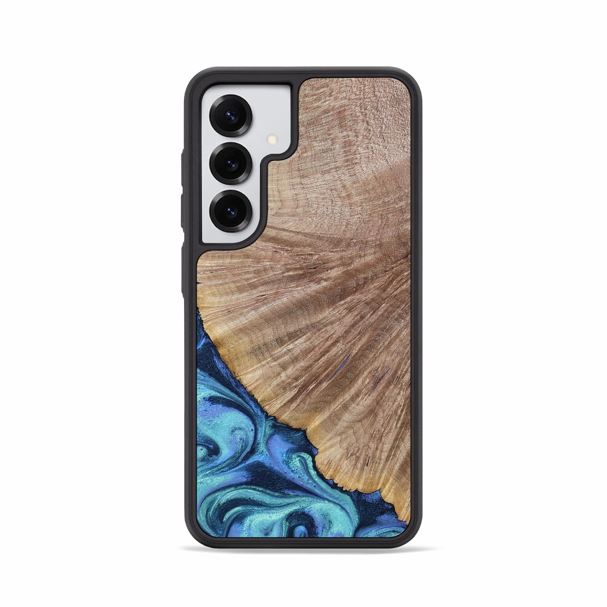 Galaxy S25 Wood Phone Case - Emmitt (Blue, 769090) Fingerprint Resistant