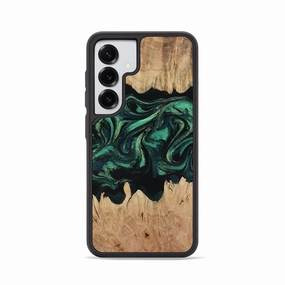 Galaxy S25 Wood Phone Case - Erna (Green, 781774) Anti Finger Grease