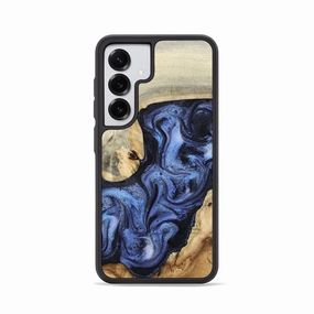 Anti Reflection Galaxy S25 Wood Phone Case - Ethelyn (Blue, 781577)