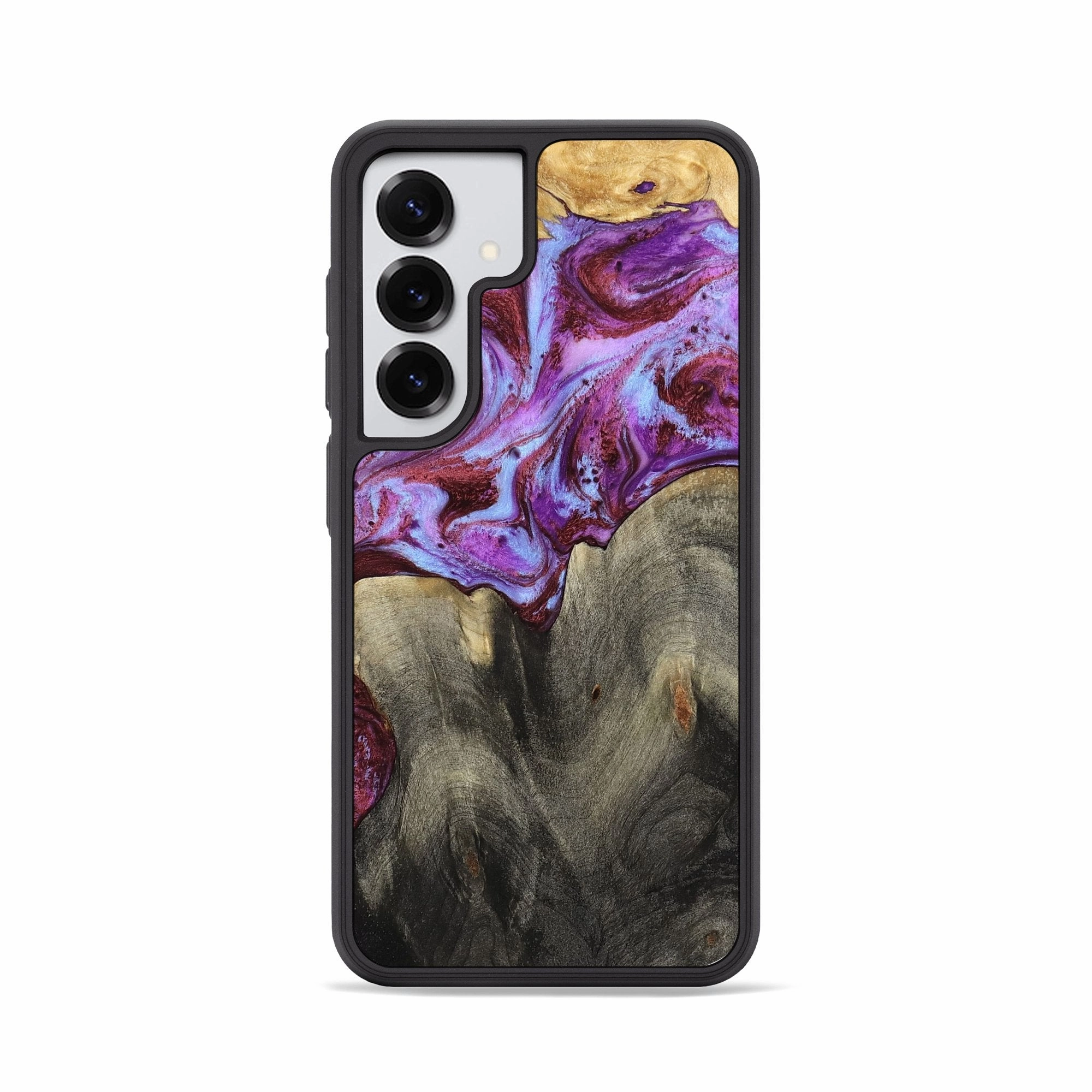 Tempered Screen Protector Anti Shock Screen Galaxy S25 Wood Phone Case - Everlee (Purple, 781362)