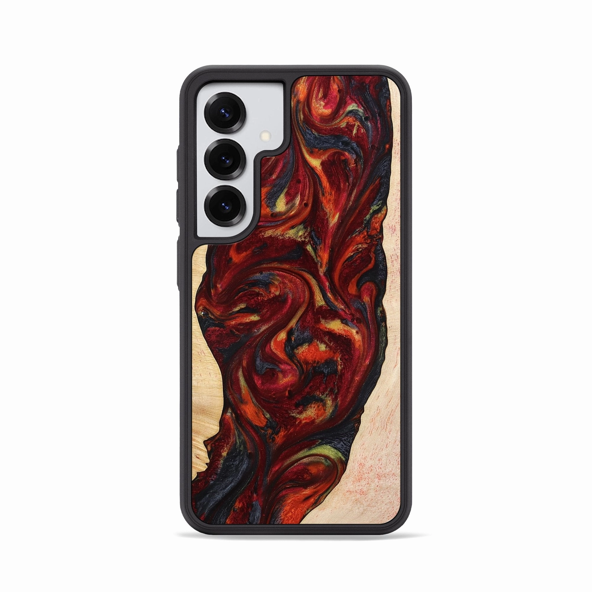 Galaxy S25 Wood Phone Case - Grant (Red, 777577) Anti Oil Film Easy Installation