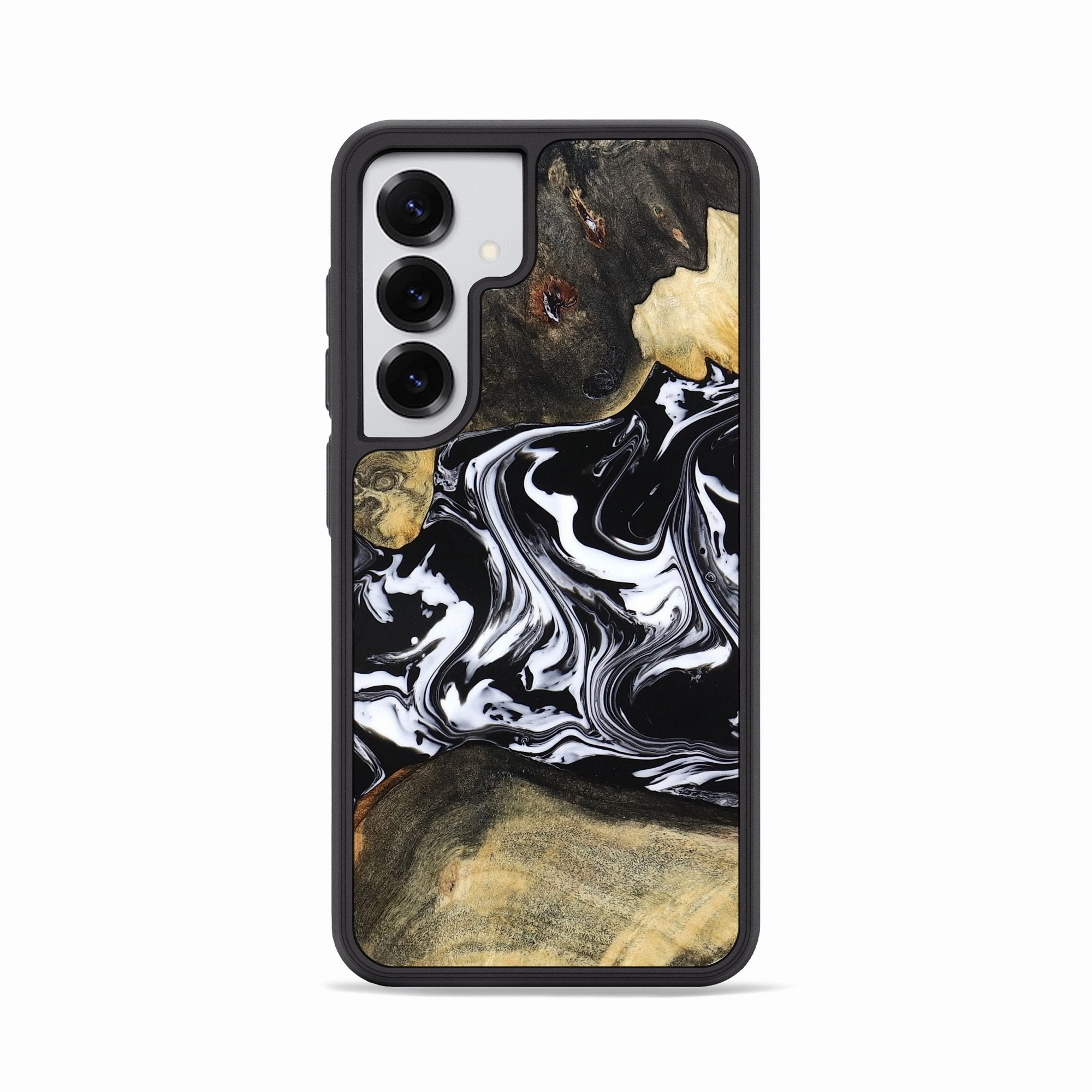 Galaxy S25 Wood Phone Case - Grayce (Black & White, 780966) Fingerprint Free