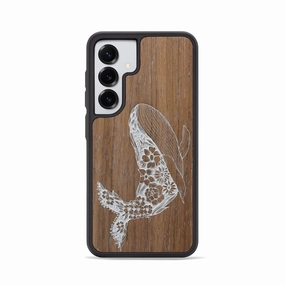 Galaxy S25 Wood Phone Case - Growth - Walnut (Curated) Fingerprint Resistant Screen Anti Scratch Shield