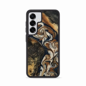 Galaxy S25 Wood Phone Case - Hali (Teal & Gold, 781343) Anti Reflection Coating