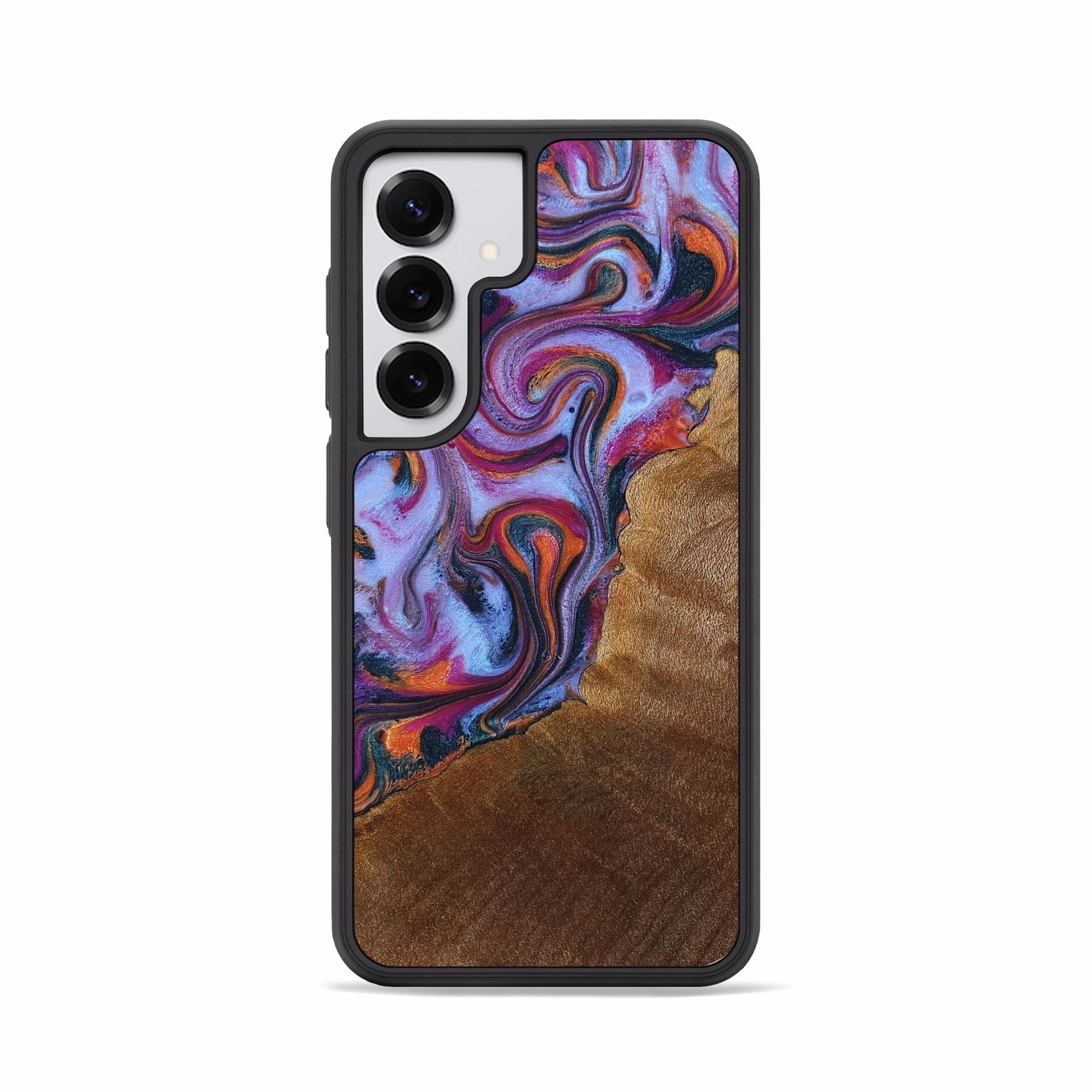 Tempered Glass Galaxy S25 Wood Phone Case - Hilton (Blue, 772227)