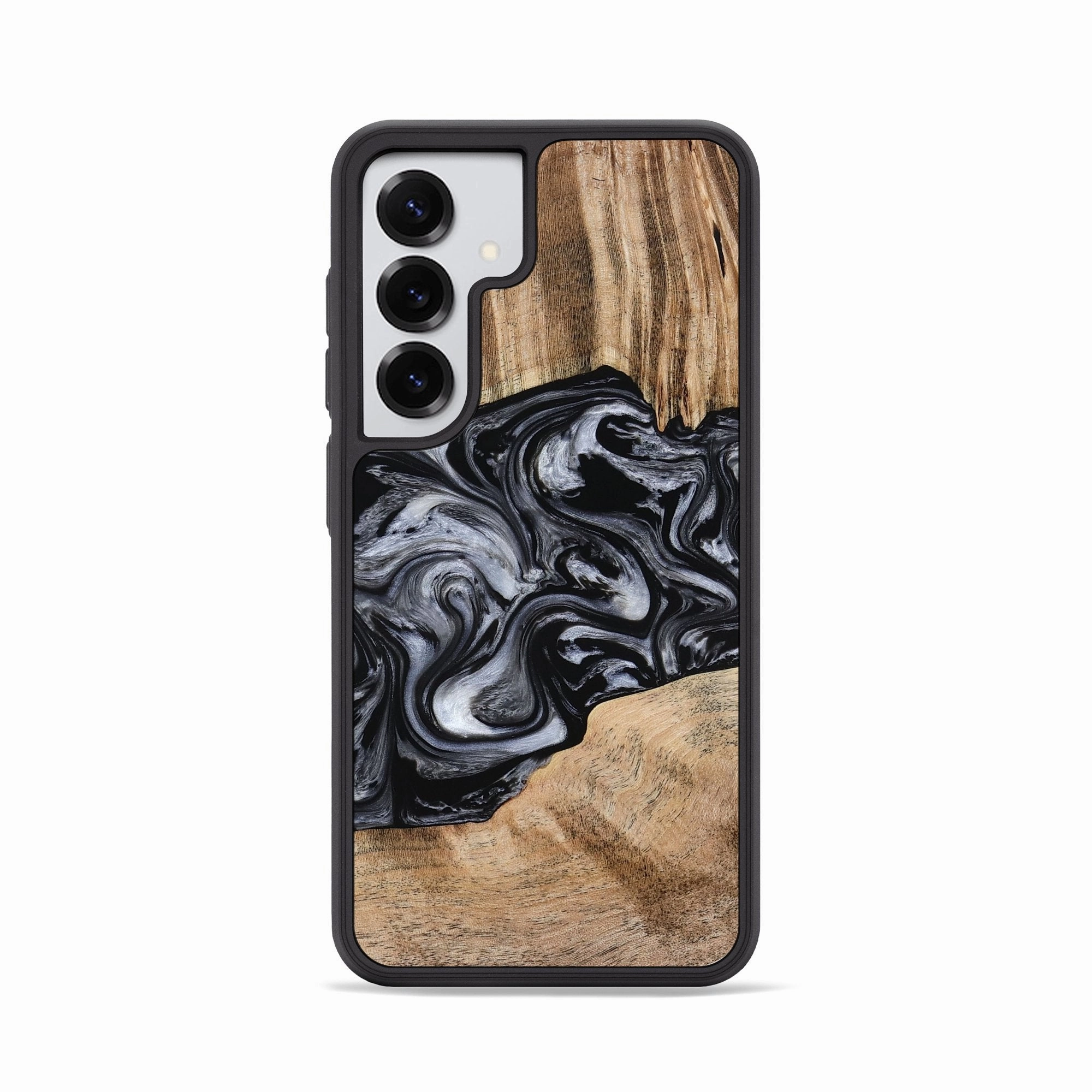 Galaxy S25 Wood Phone Case - Howell (Black & White, 775653) Bubble Free Installation