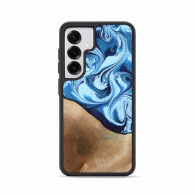 Galaxy S25 Wood Phone Case - Isadore (Blue, 772708) Protective Cover Anti Shock Film