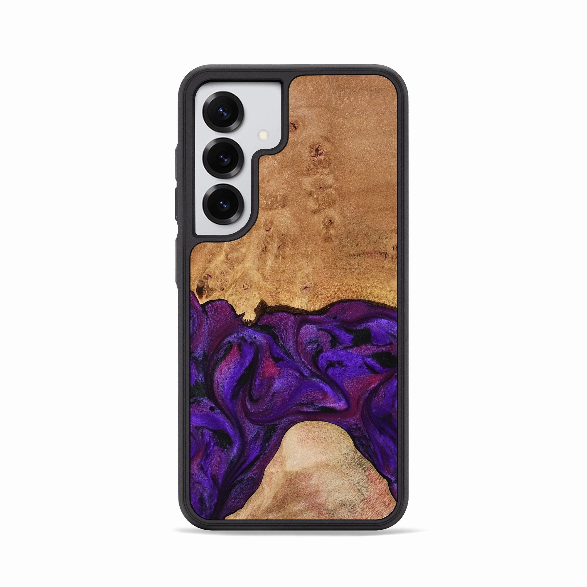 Edge to Edge Protection Dustproof Cover Galaxy S25 Wood Phone Case - Ivanna (Purple, 773322)