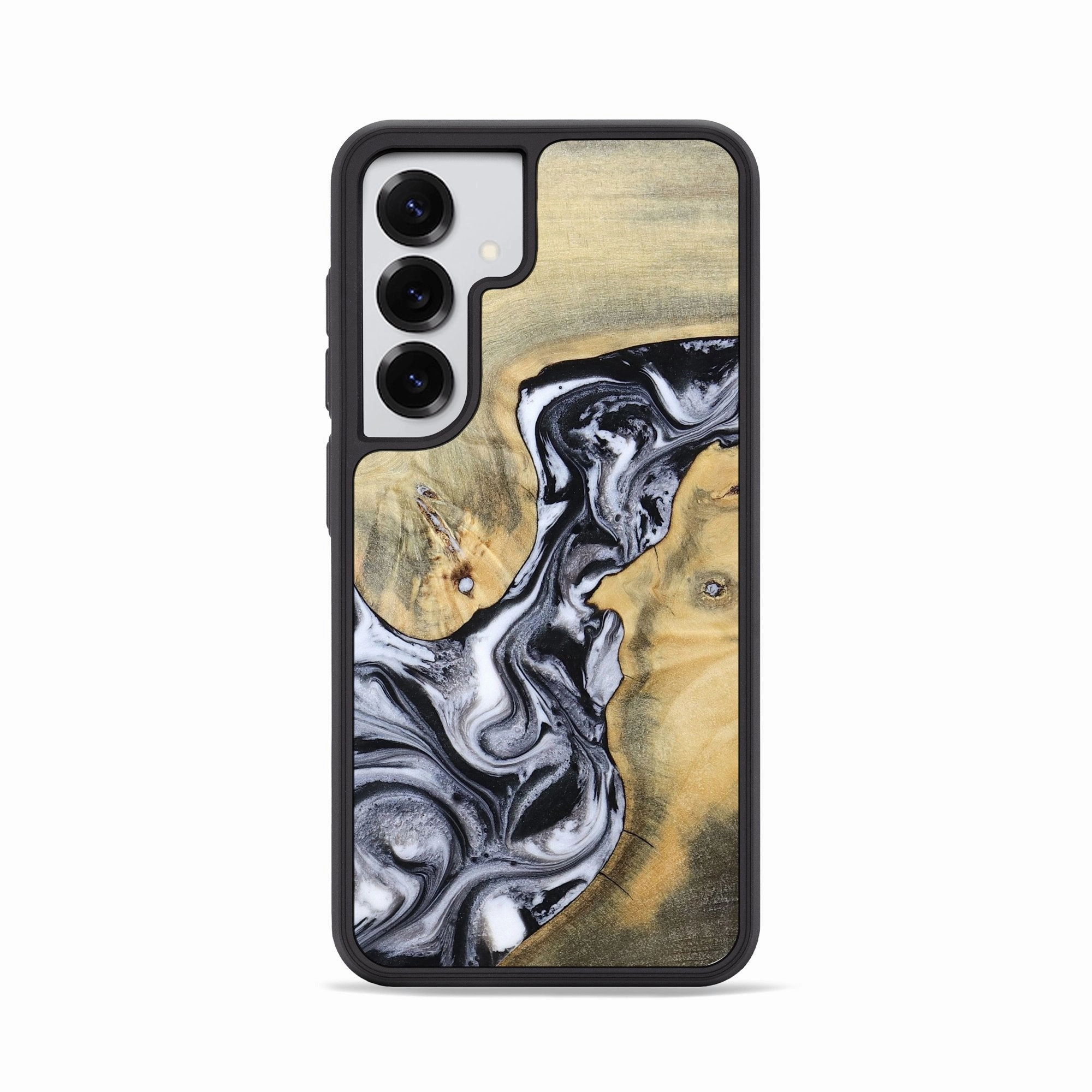 Screen Guard Galaxy S25 Wood Phone Case - Izael (Black & White, 781582)