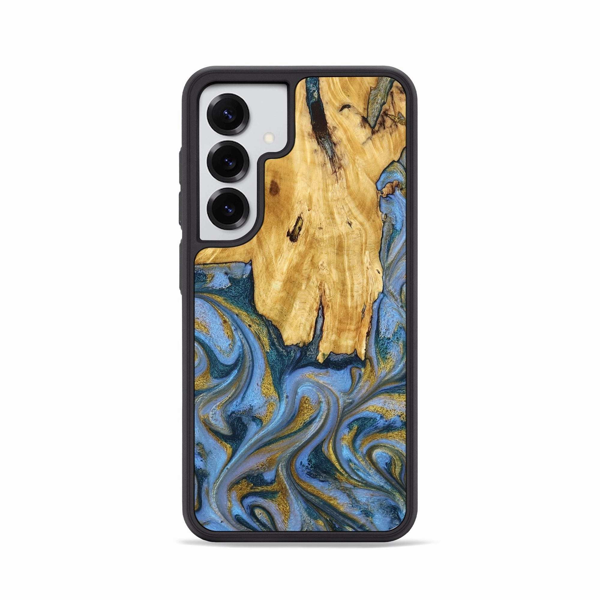 Scratch Proof Glass Bubble Resistant Film Galaxy S25 Wood Phone Case - Jacoby (Teal & Gold, 776556)