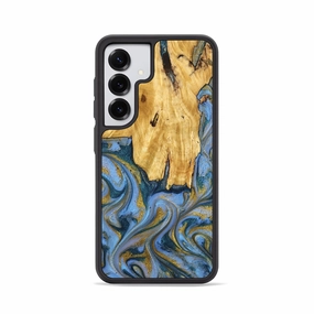 Scratch Proof Glass Bubble Resistant Film Galaxy S25 Wood Phone Case - Jacoby (Teal & Gold, 776556)