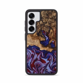 Galaxy S25 Wood Phone Case - Janel (Red, 781664) Anti Yellowing Film