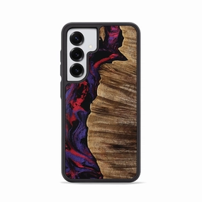 Galaxy S25 Wood Phone Case - Janis (Red, 771146) Bubble Free Installation Anti Dust Film