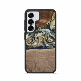 Galaxy S25 Wood Phone Case - Jerry (Teal & Gold, 771617) Anti Finger Oil Coating Impact Resistant