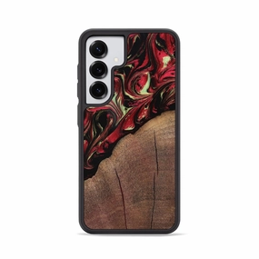 Galaxy S25 Wood Phone Case - Jesica (Red, 768560) Anti Scratch Shield