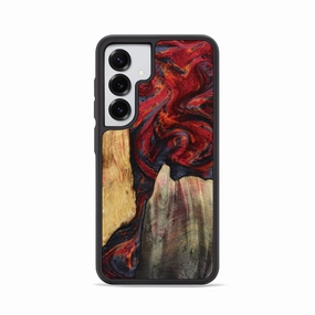 Anti Fingerprint Coating Protective Cover Galaxy S25 Wood Phone Case - Jettie (Red, 781626)