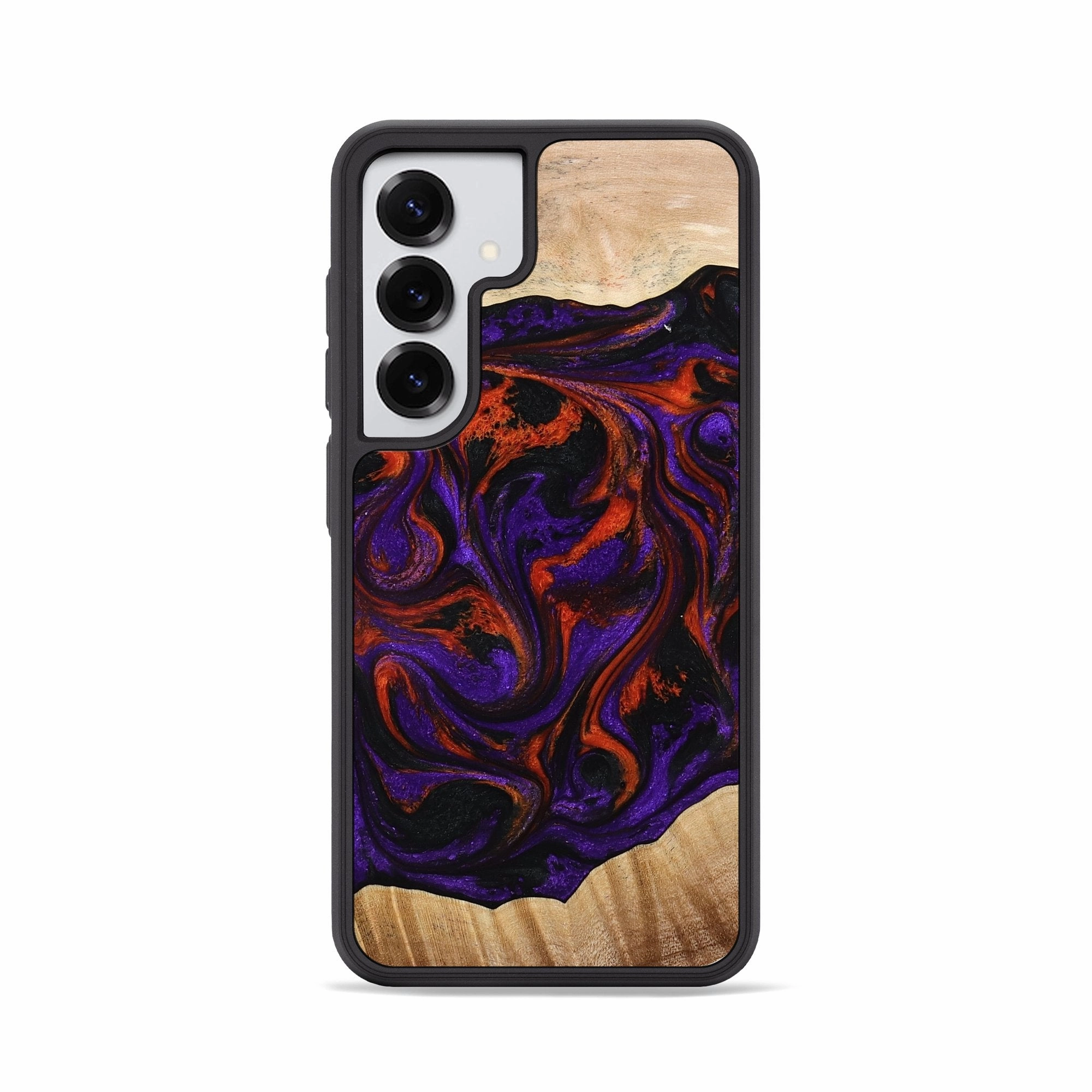Anti Scratch Screen Water Resistant Galaxy S25 Wood Phone Case - Jolette (Purple, 773836)