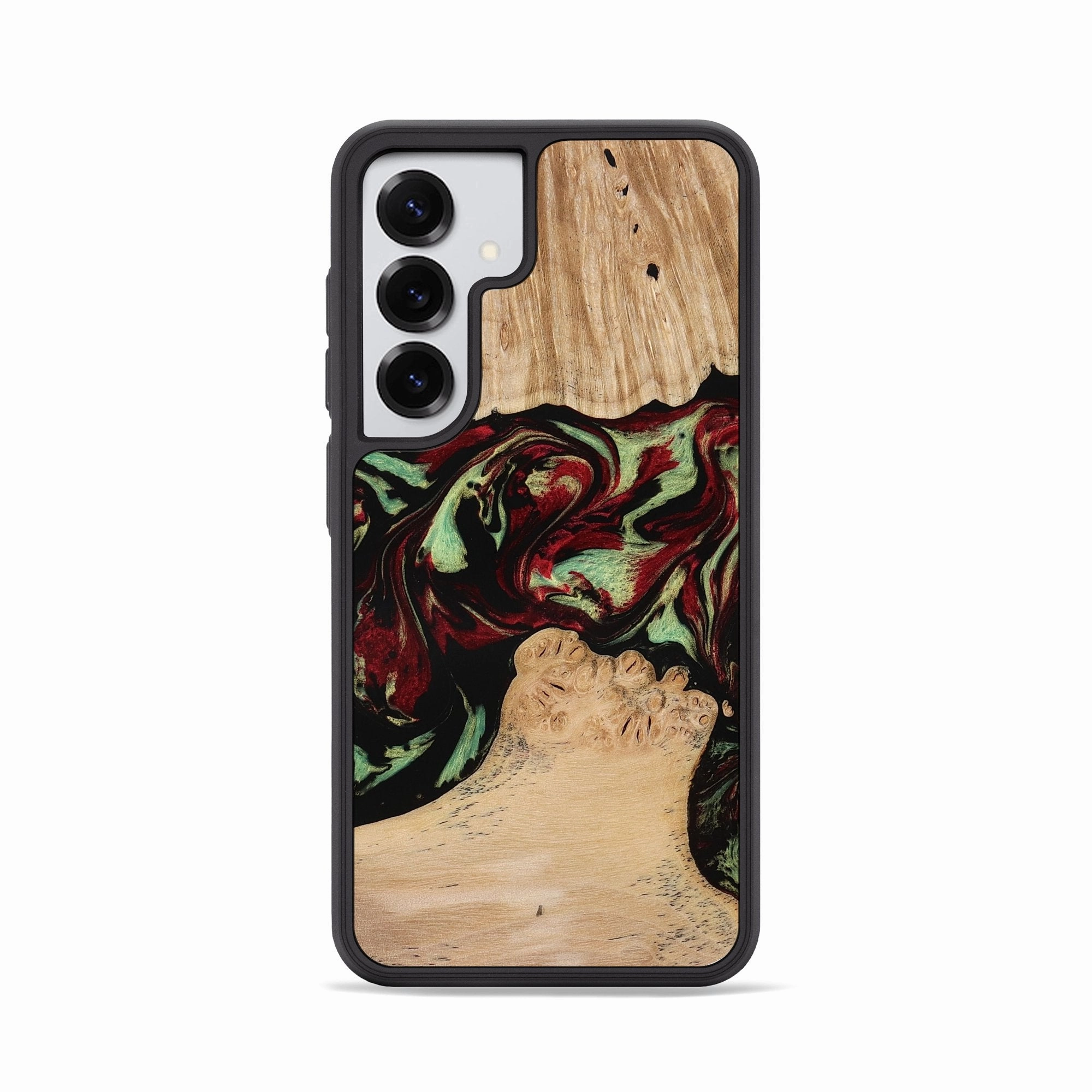 Galaxy S25 Wood Phone Case - Jordon (Red, 773831) Easy Installation Fingerprint Resistant