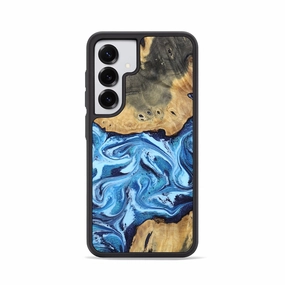 Anti Finger Oil Coating Galaxy S25 Wood Phone Case - Karla (Blue, 762588)
