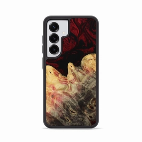 Galaxy S25 Wood Phone Case - Karlie (Red, 773331) Fingerprint Resistant Screen Edge Guard