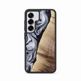 Galaxy S25 Wood Phone Case - Kate (Black & White, 777574) Bubble Free