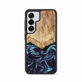 Galaxy S25 Wood Phone Case - Kaylyn (Blue, 780093) HD Screen Protector Anti Finger Mark