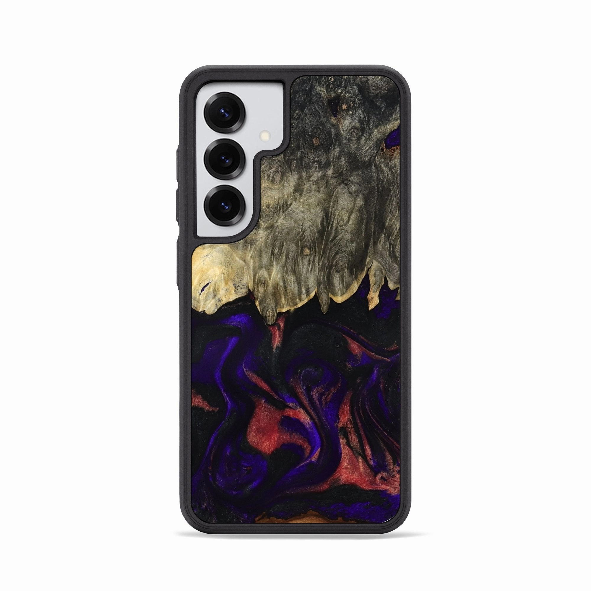 Galaxy S25 Wood Phone Case - Kiara (Purple, 781108) Scratch Proof HD Screen Protector