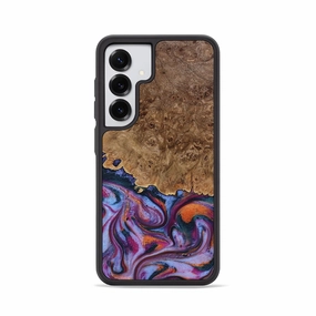 Edge to Edge Protection Anti Spy Galaxy S25 Wood Phone Case - Kristen (Blue, 773449)