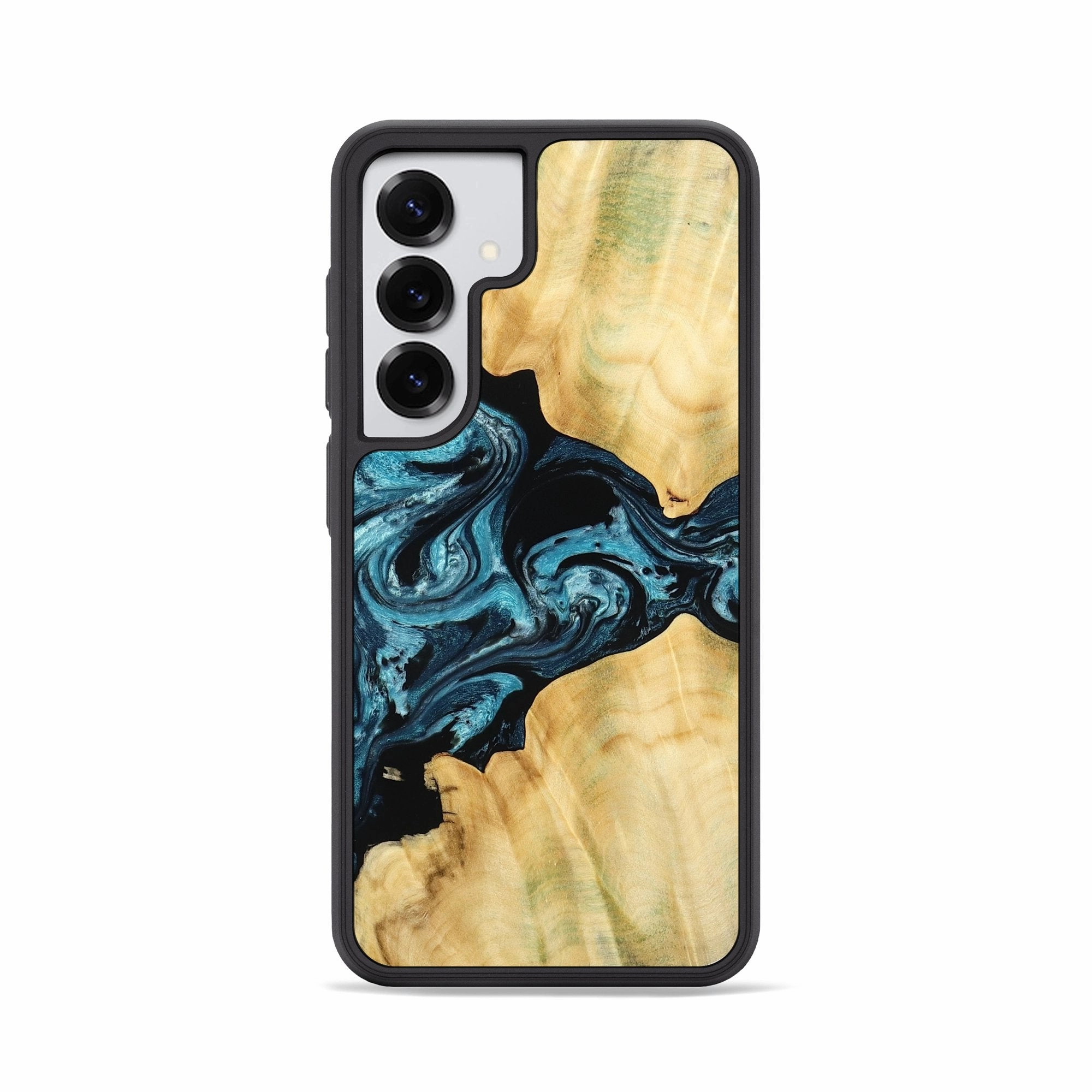Galaxy S25 Wood Phone Case - Kylah (Blue, 779641) Slim Screen Protector